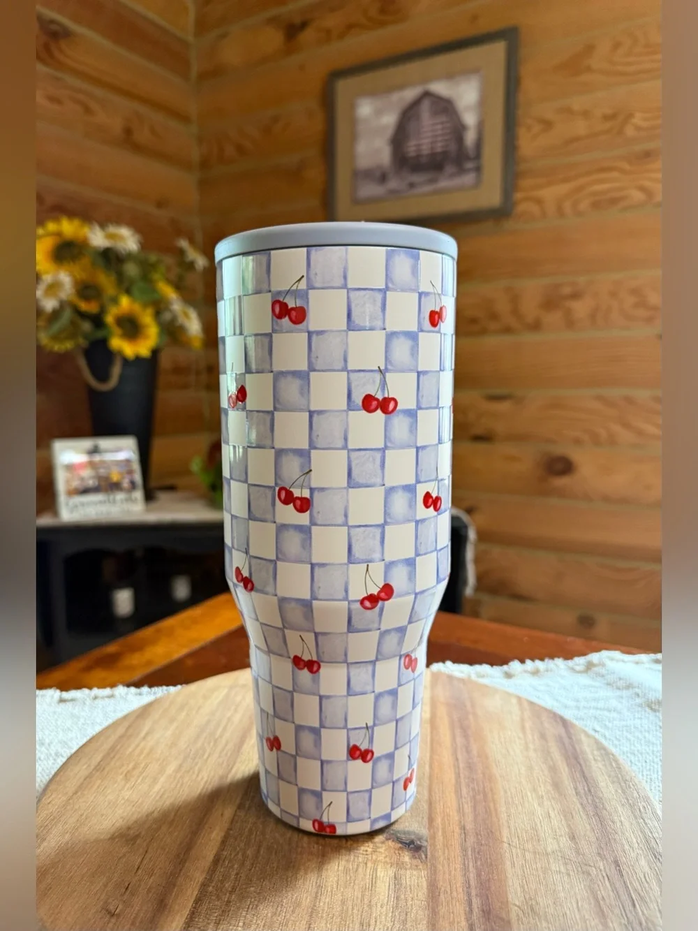 CHERRY CHECKERS Hydrojug + ACTA 40oz Traveler Straw Tumbler • LEAKPROOF - Picture 2 of 7